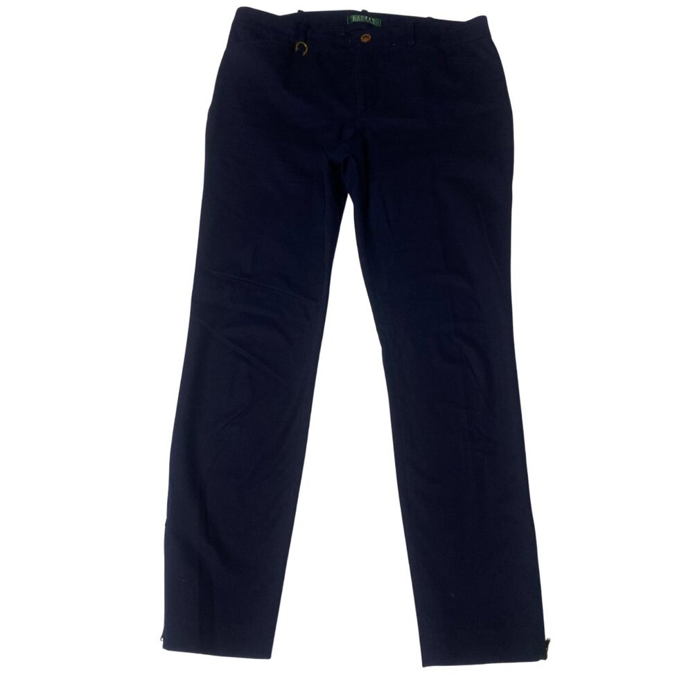 Lauren Ralph Lauren‎ Womens Navy Slim Fit Pants Size 8